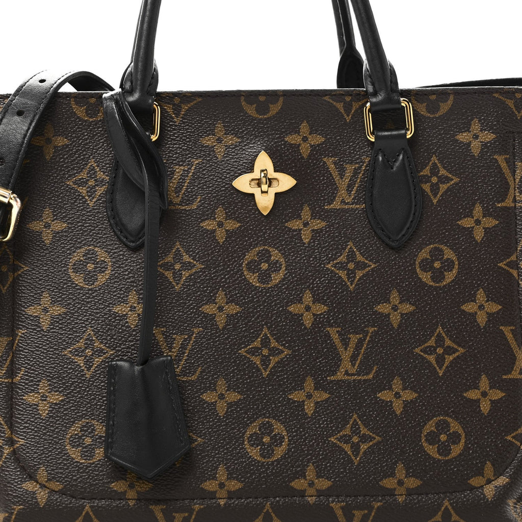 Louis Vuitton Monogram Flower Tote Black