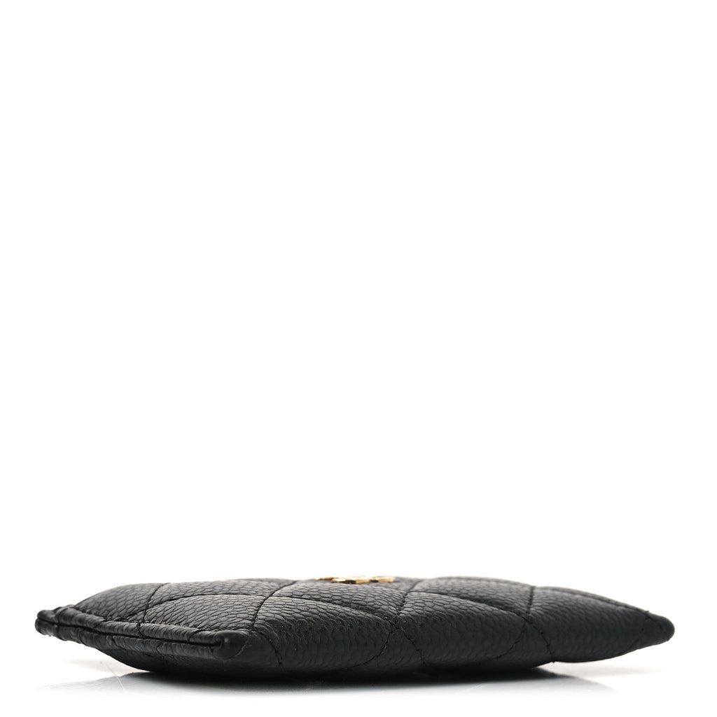 Caviar Quilted Card Holder Black