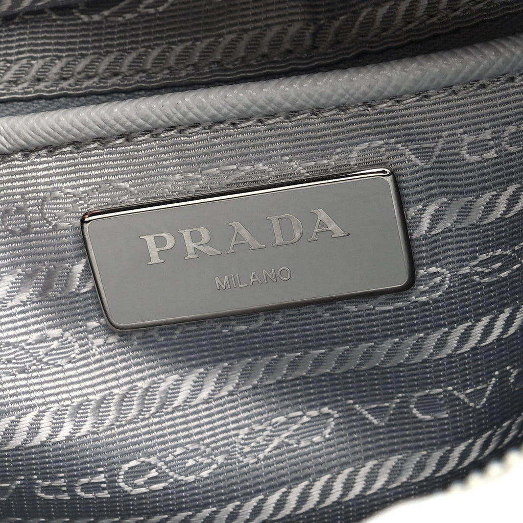 Prada Re-Nylon Vela Saffiano Pocket Double Buckle Messenger Shoulder Bag Fiordaliso