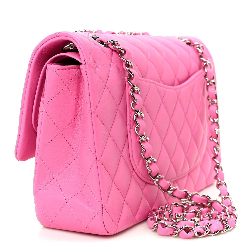 Chanel Lambskin Quilted Medium Double Flap Pink