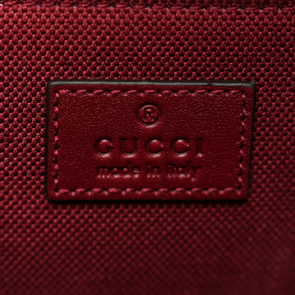 Gucci Crepe Wool Silk GG Monogram Go Small Shoulder Bag Rosso Ancora