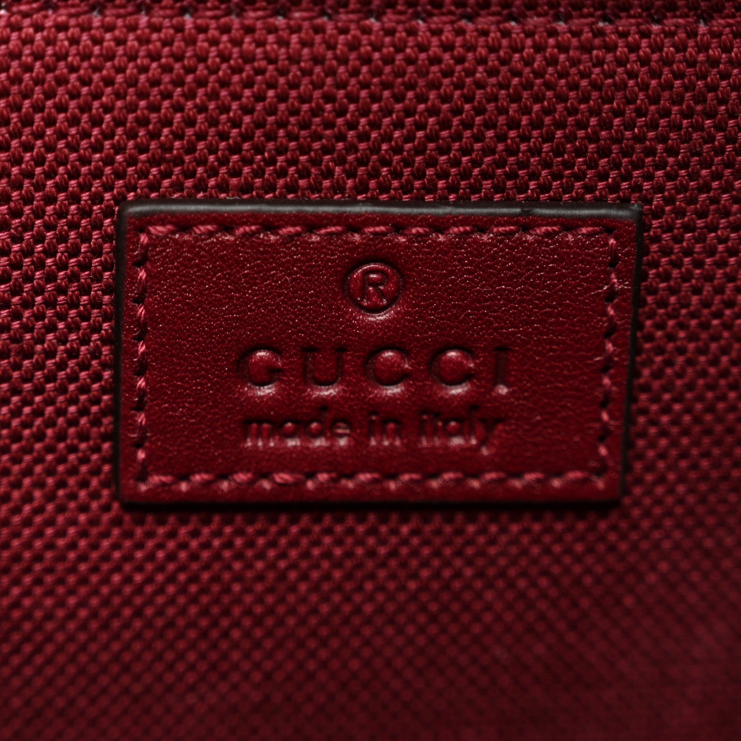 Gucci Crepe Wool Silk GG Monogram Go Small Shoulder Bag Rosso Ancora