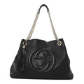 Gucci Pebbled Calfskin Medium Soho Chain Shoulder Bag Black