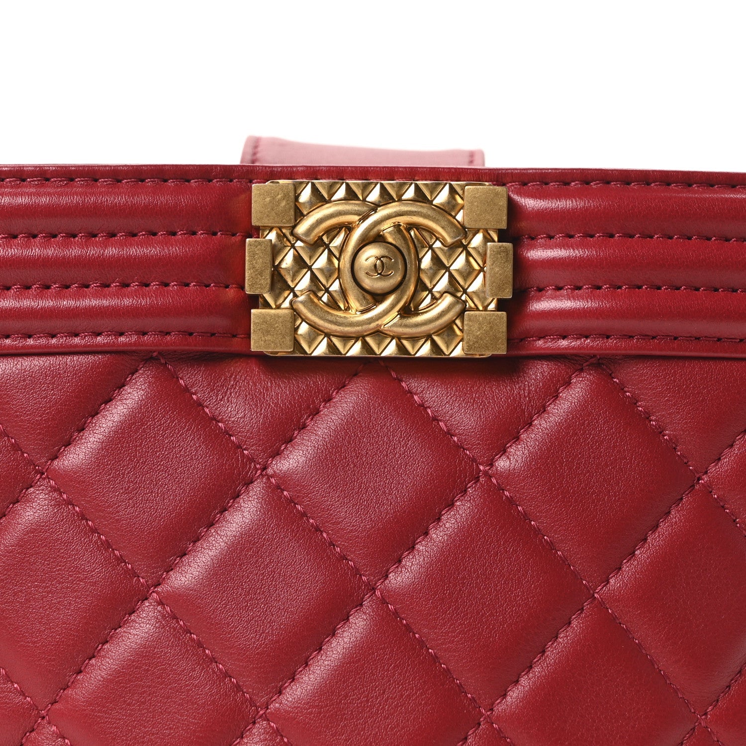 Chanel Calfskin Quilted Boy Bucket Bag Red