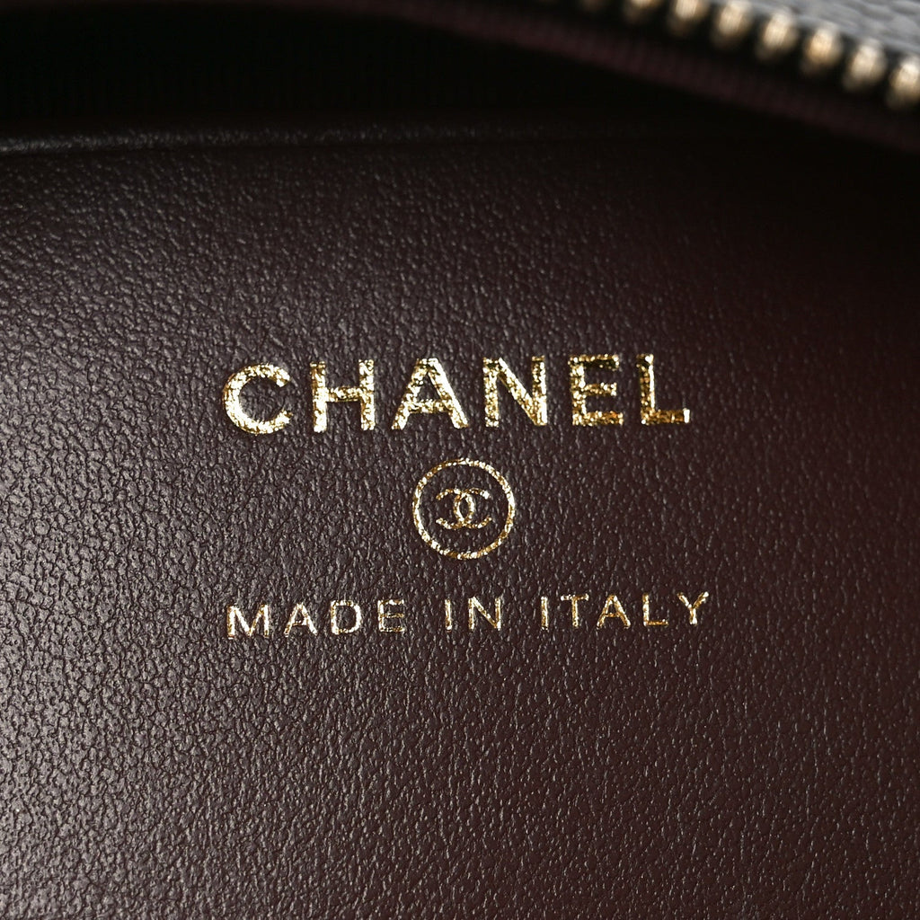 Chanel Caviar Quilted Barrel Clutch With Chain Black