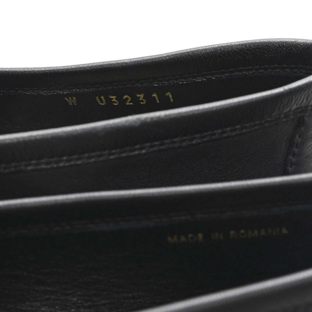 Lambskin Womens Stitched CC Loafers 38 Black