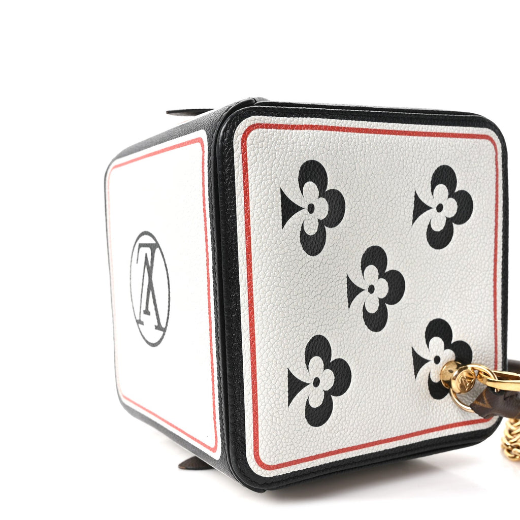 Louis Vuitton Taurillon Game On Square Dice Bag White