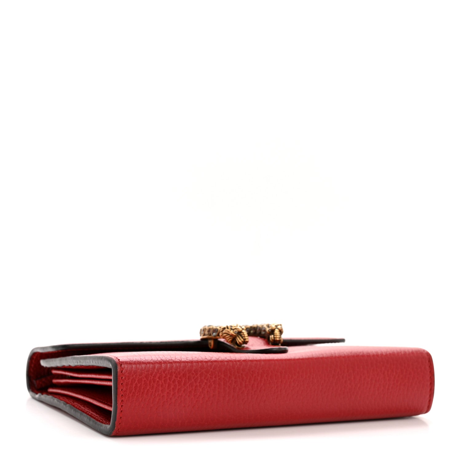 Gucci Calfskin Mini Dionysus Chain Wallet Hibiscus Red