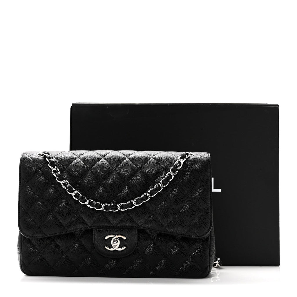 Chanel Caviar Quilted Jumbo Double Flap Black