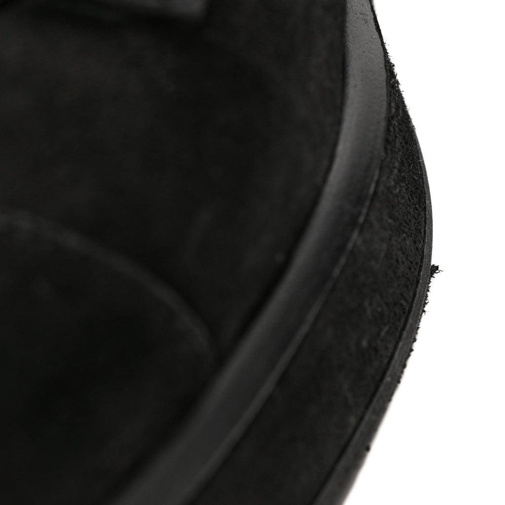 Chanel Suede Quilted Lace Up Combat Boots 38.5 Black