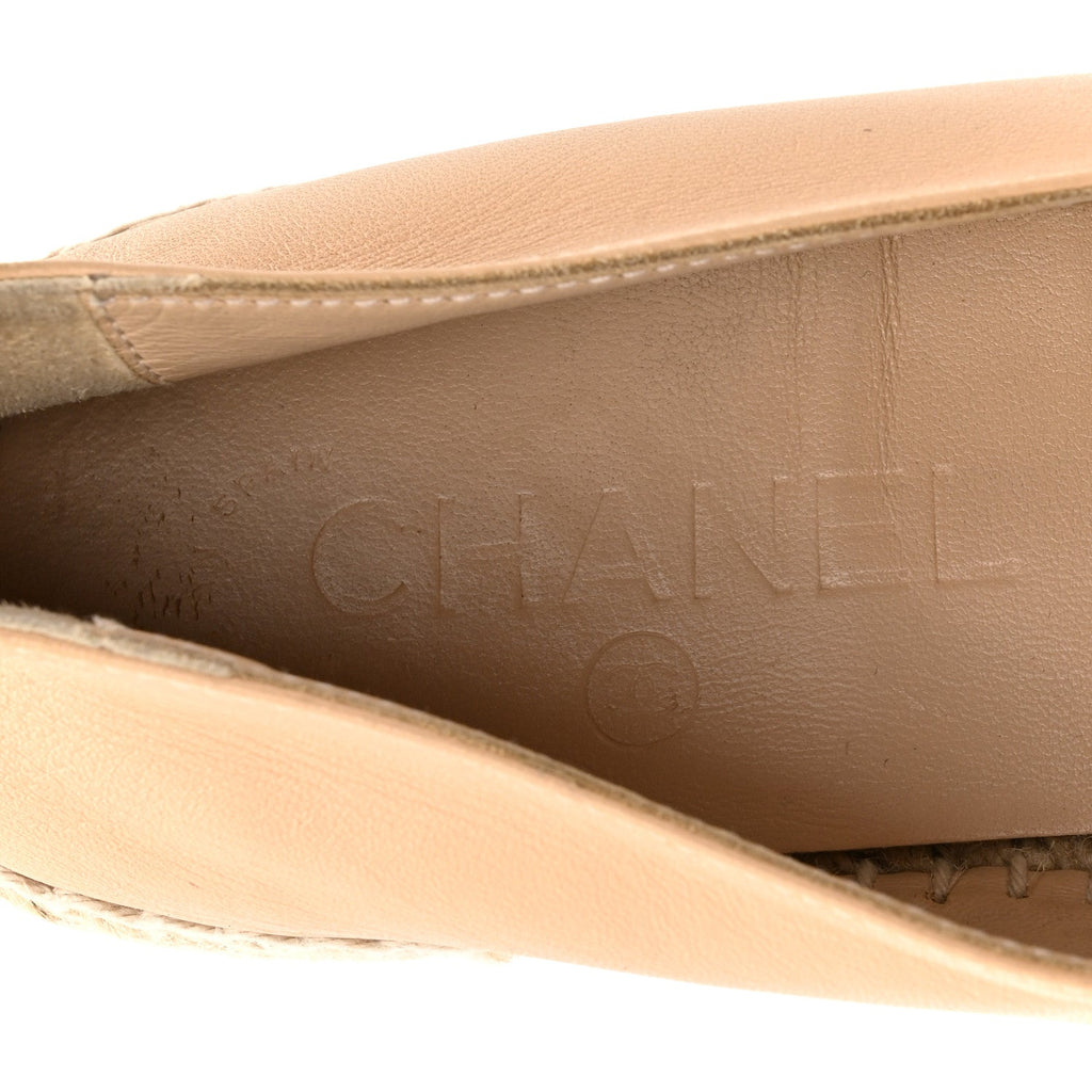 Lambskin CC Espadrilles 38 Beige Black