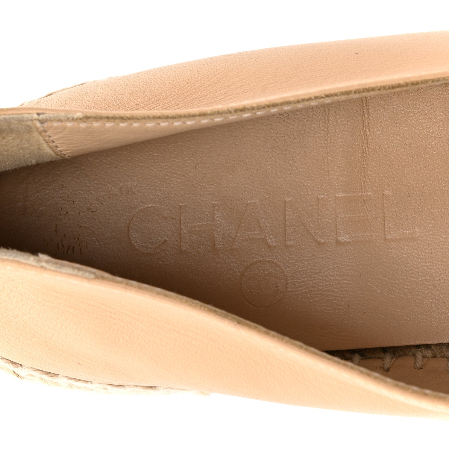 Lambskin CC Espadrilles 38 Beige Black