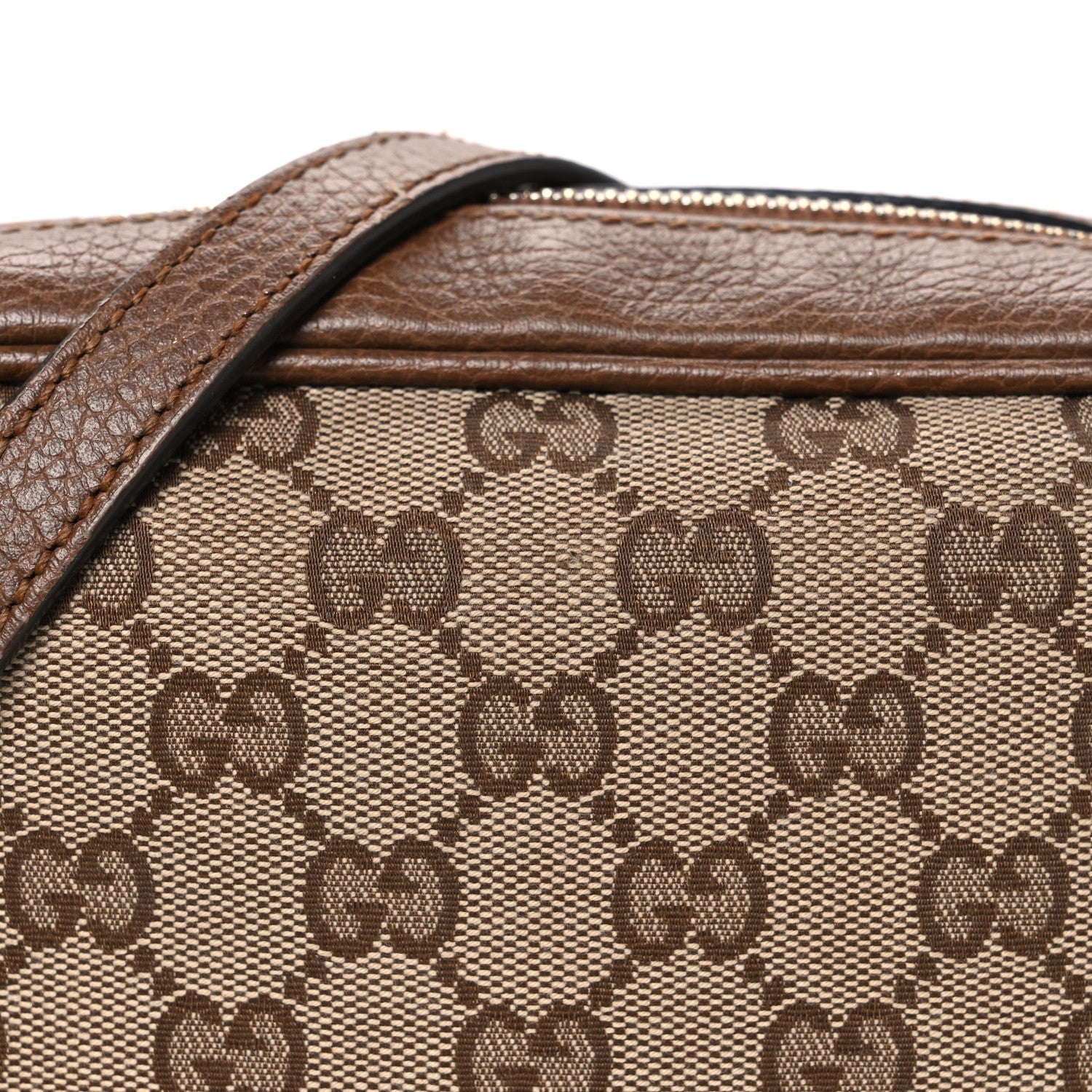 Gucci Monogram Mini Bree Messenger Bag Beige Tabacco