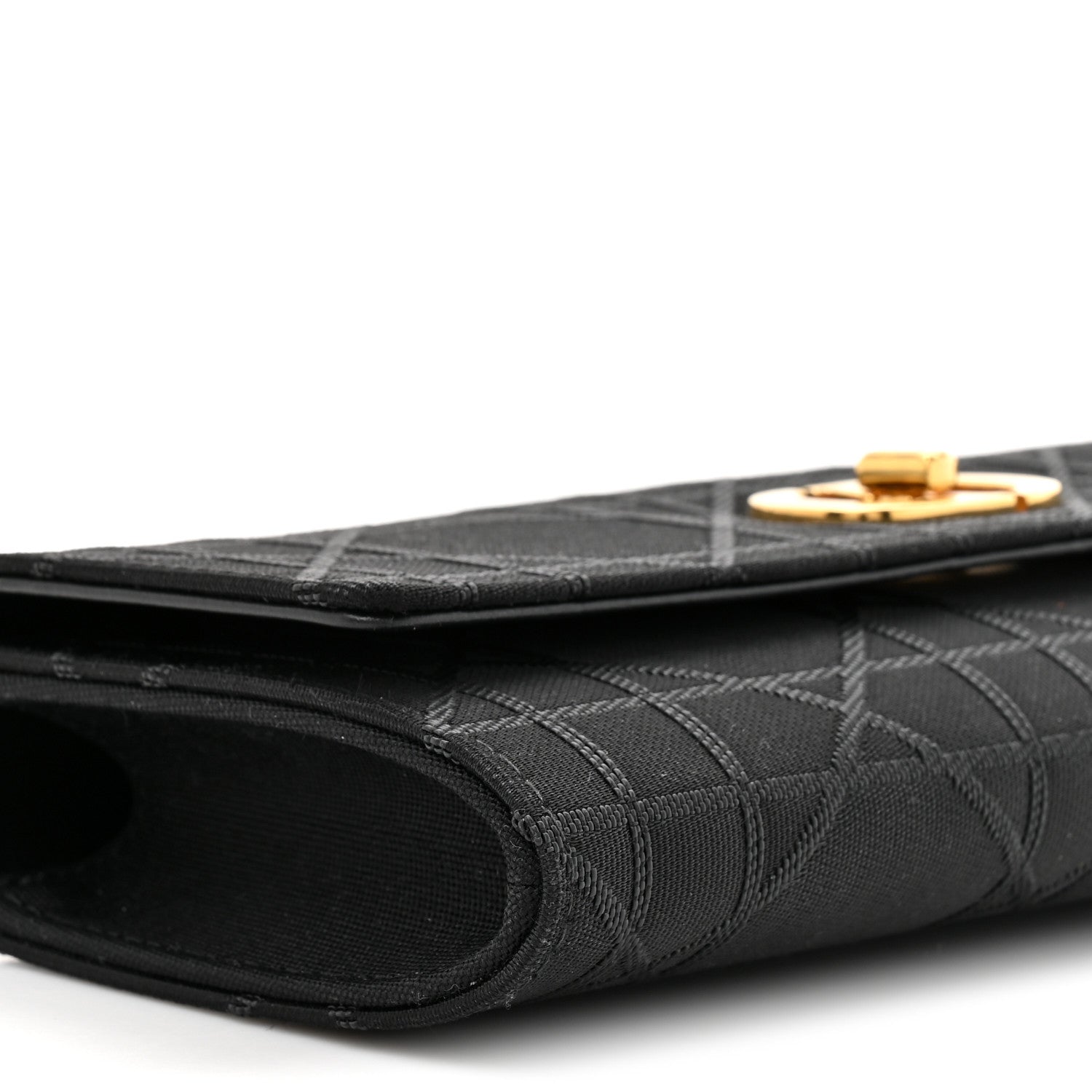 Christian Dior Technical Fabric Macrocannage Miss Caro Top Handle Pouch Black