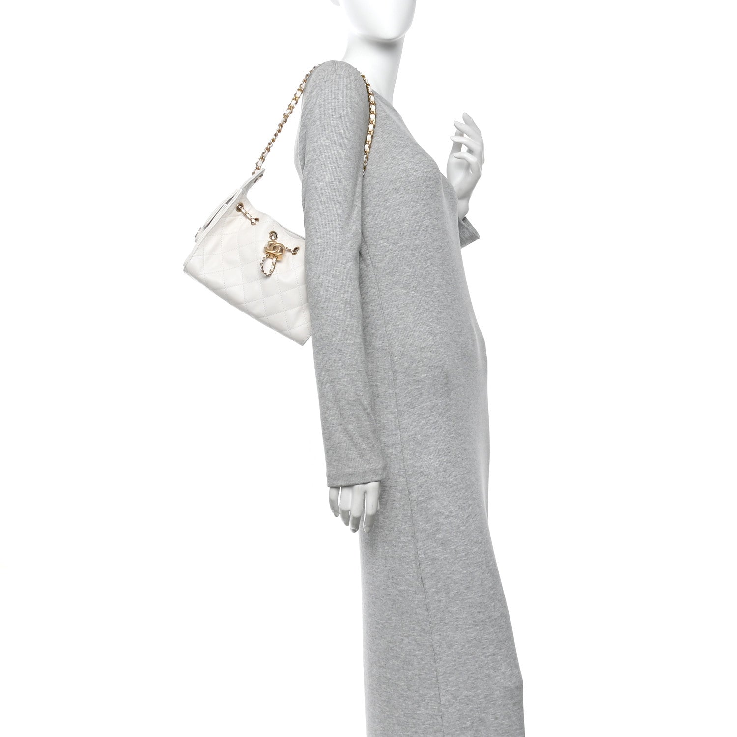 Chanel Caviar Quilted Mini Chanel 25 Handbag White