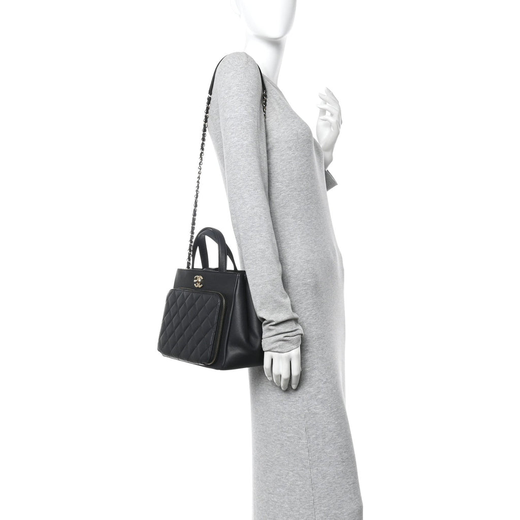 Chanel Caviar Quilted Small Business Affinity Shopping Bag Black