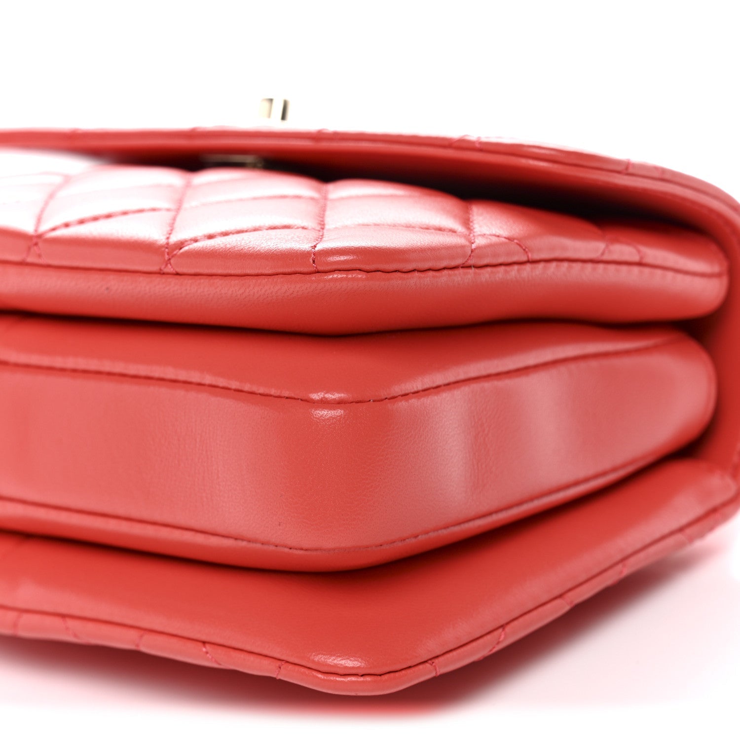 Chanel Lambskin Quilted Small Trendy CC Flap Dual Handle Bag Orange