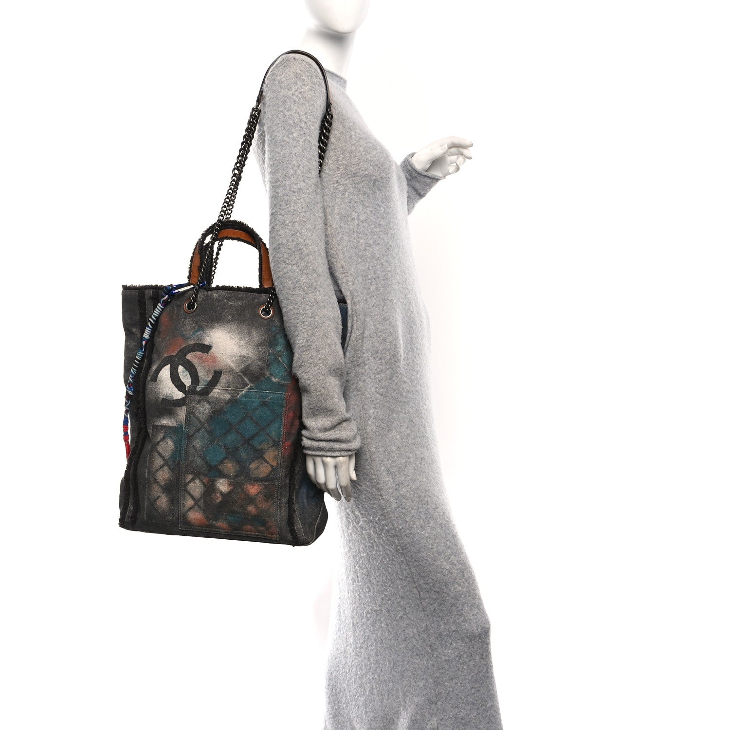 Chanel Canvas Graffiti Art School Oh My Boy Tote Black