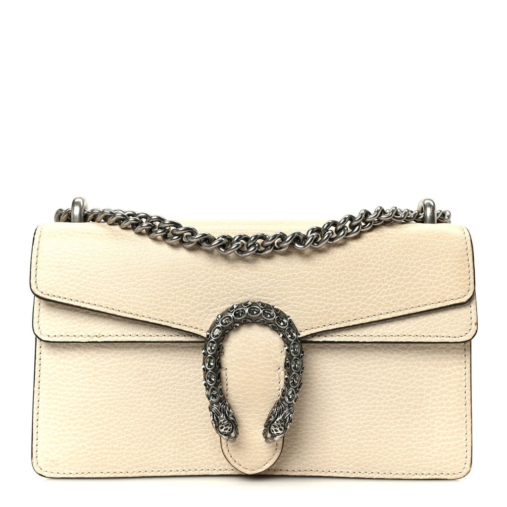 Gucci Dollar Calfskin Crystal Small Dionysus Shoulder Bag Mystic White