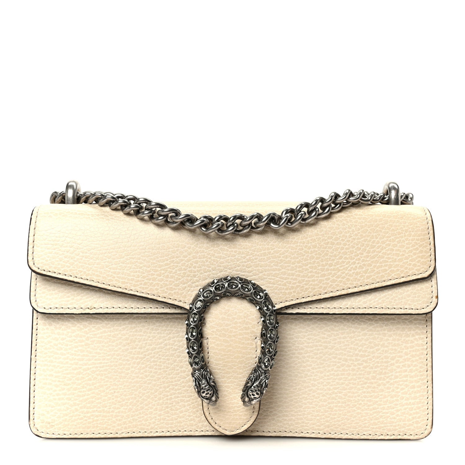 Gucci Dollar Calfskin Crystal Small Dionysus Shoulder Bag Mystic White