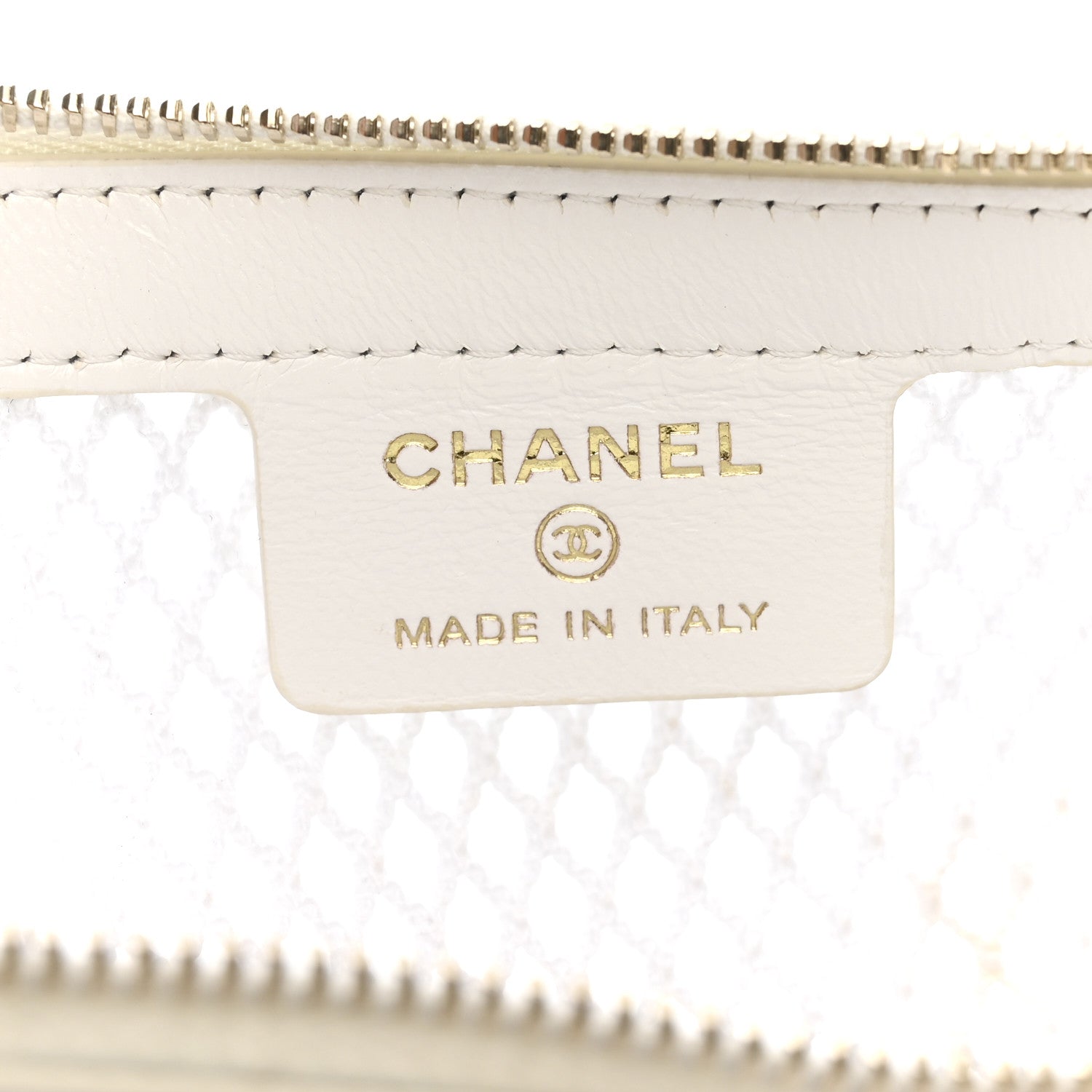 Chanel Mesh Shiny Lambskin Chain Hobo White