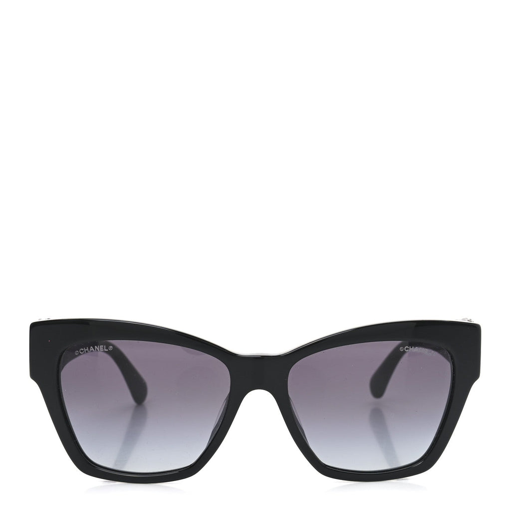 Acetate Square Cat Eye CC Sunglasses 5456-Q-A Black