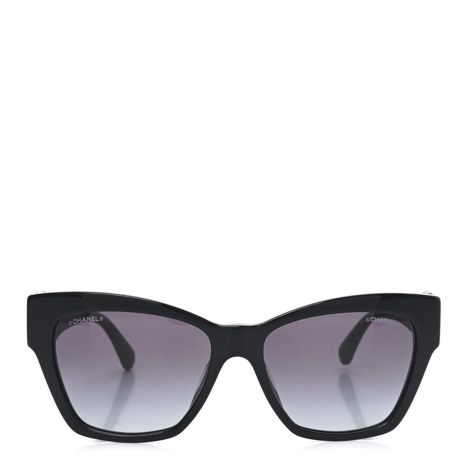 Acetate Square Cat Eye CC Sunglasses 5456-Q-A Black