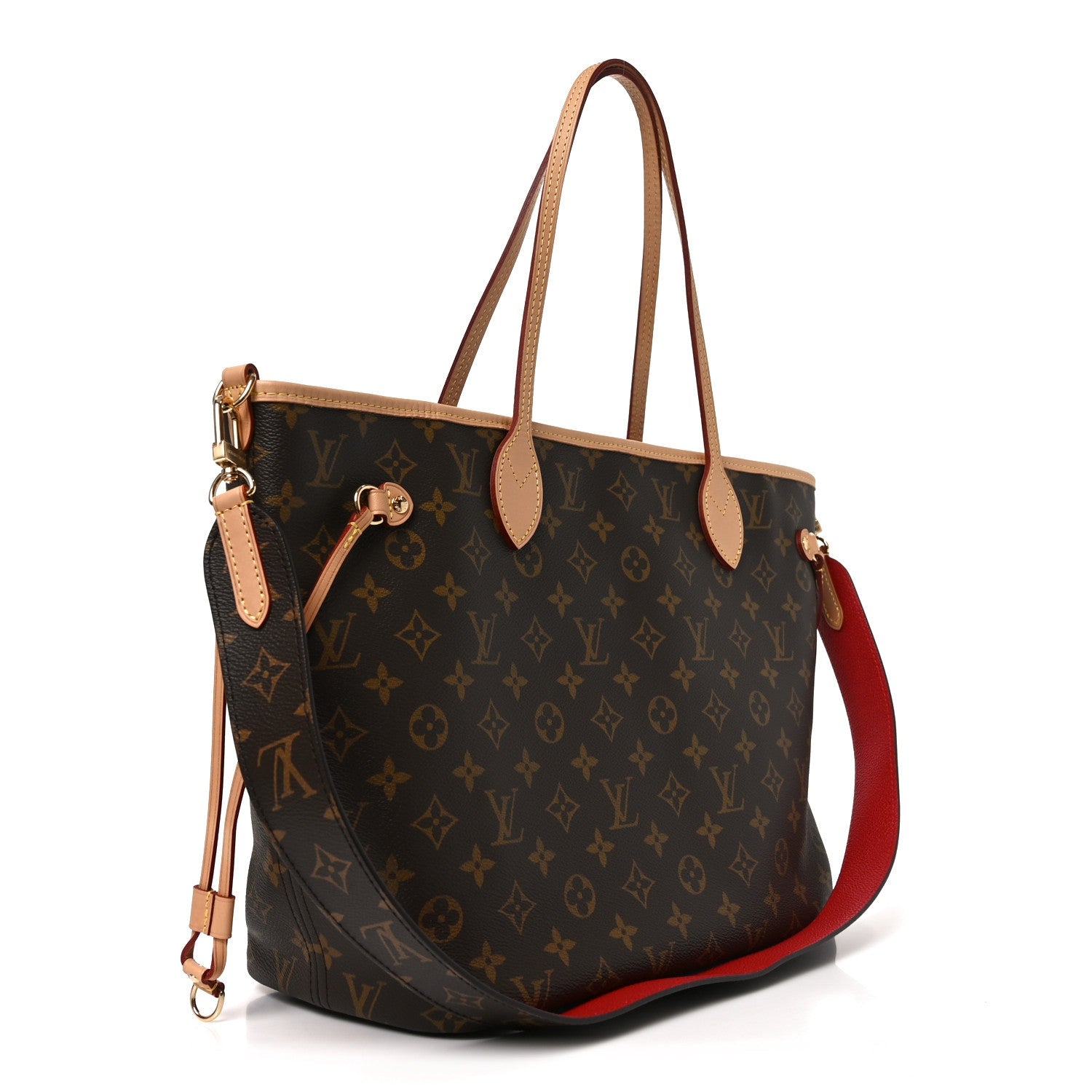 Louis Vuitton Monogram Inside Out Neverfull Bandouliere MM Rouge Sari