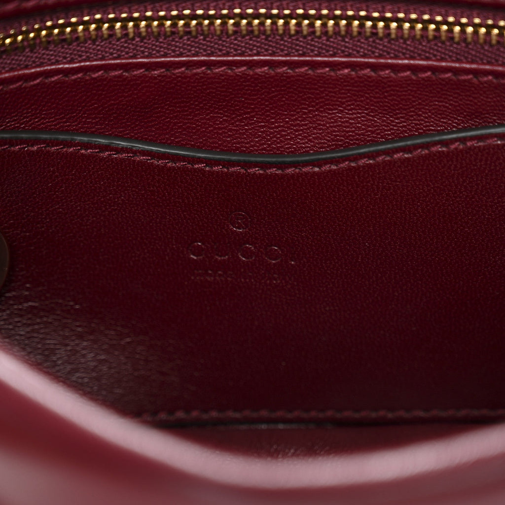 Gucci Lambskin Mini GG Milano Top Handle Shoulder Bag Rosso Ancora
