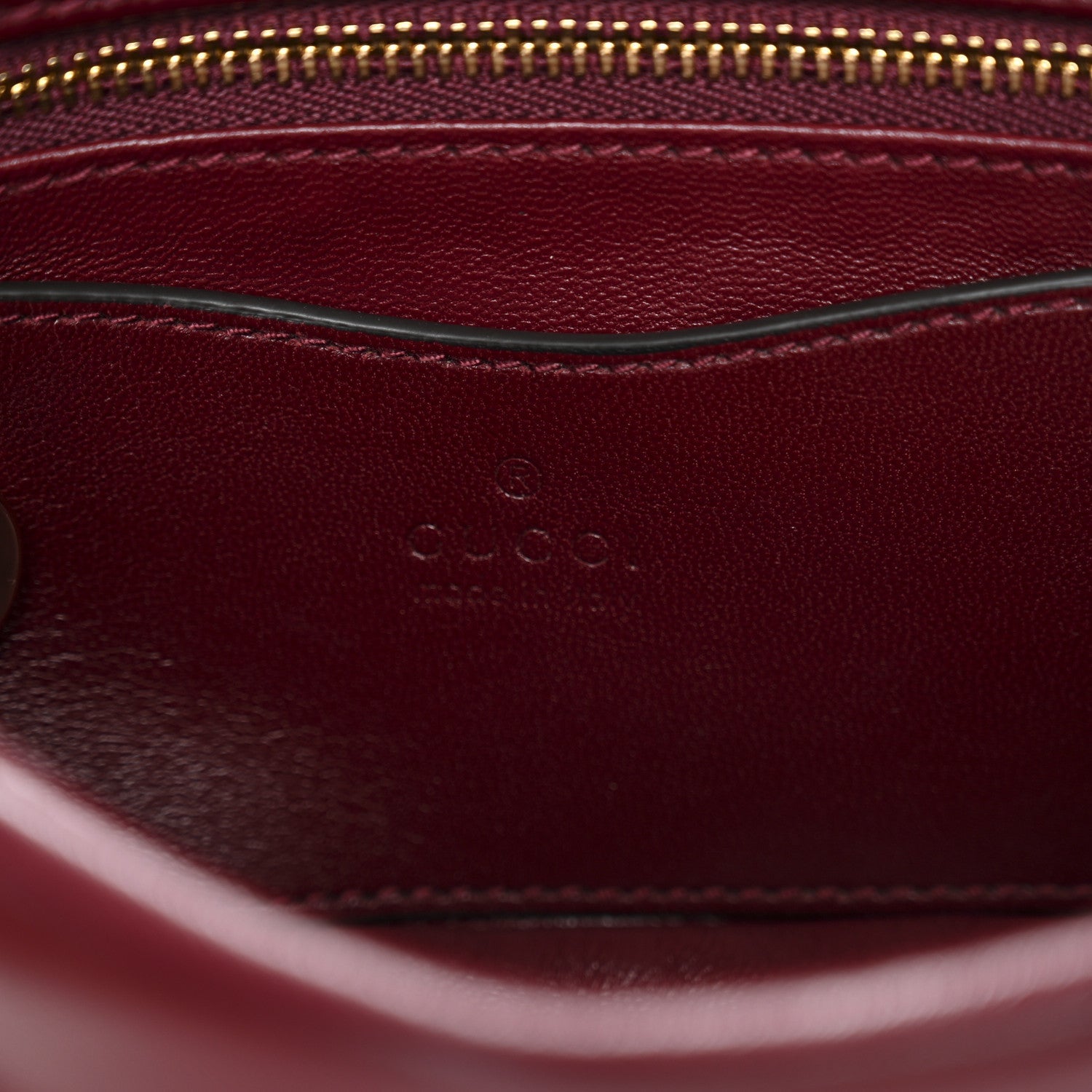 Gucci Lambskin Mini GG Milano Top Handle Shoulder Bag Rosso Ancora