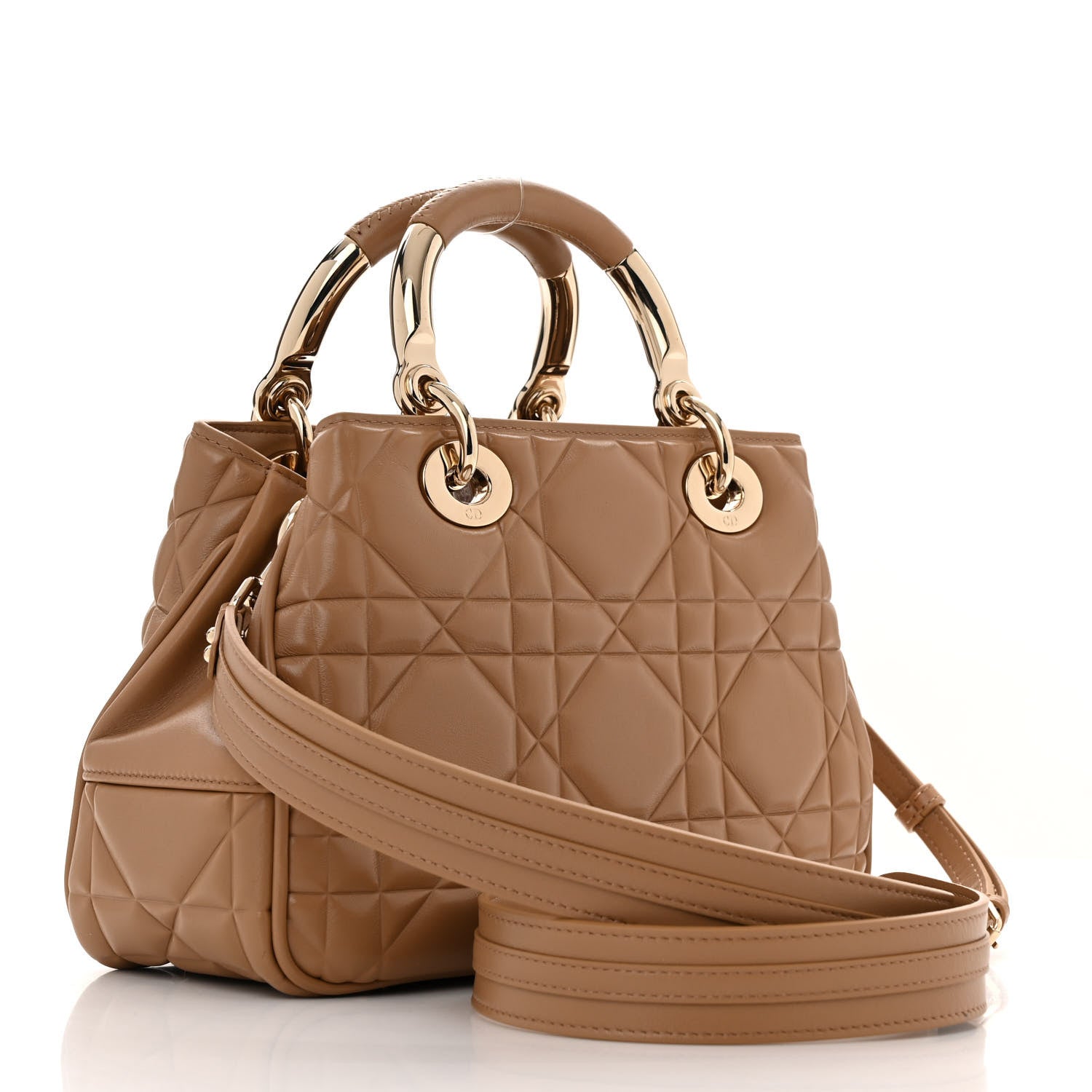 Christian Dior Calfskin Cannage Small The Lady 95.22 Beige