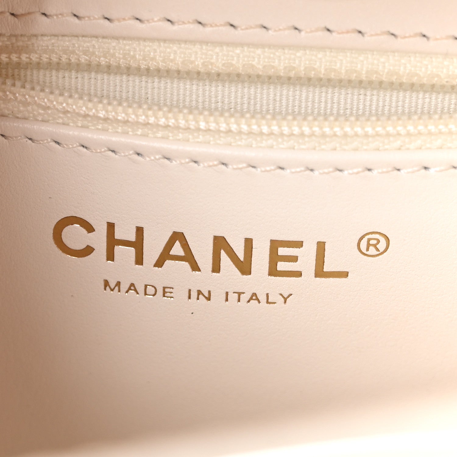 Chanel Shiny Aged Calfskin Quilted Nano Kelly Shopper White
