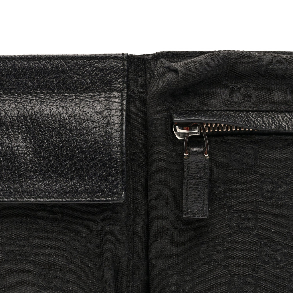 Gucci GG Monogram Double Pocket Belt Bag Black