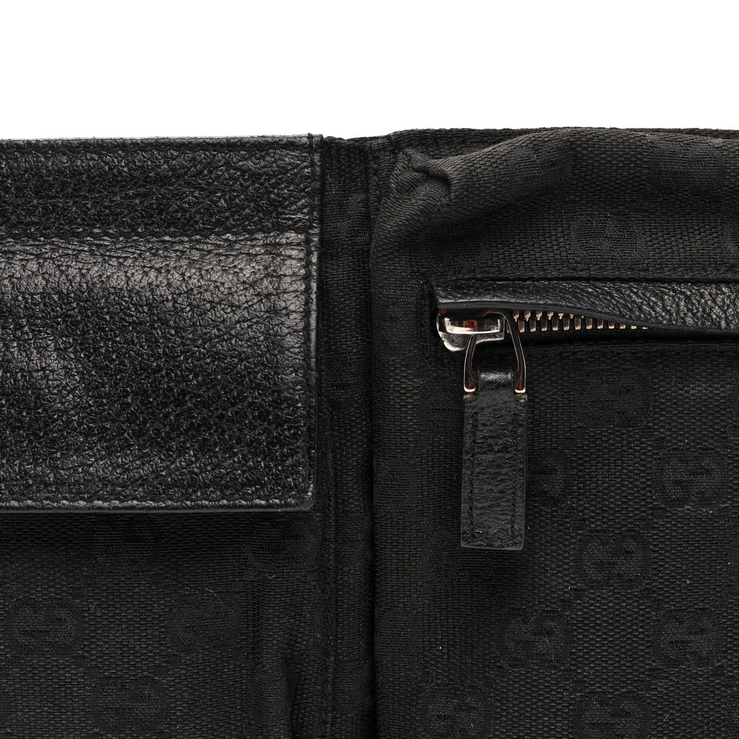 Gucci GG Monogram Double Pocket Belt Bag Black