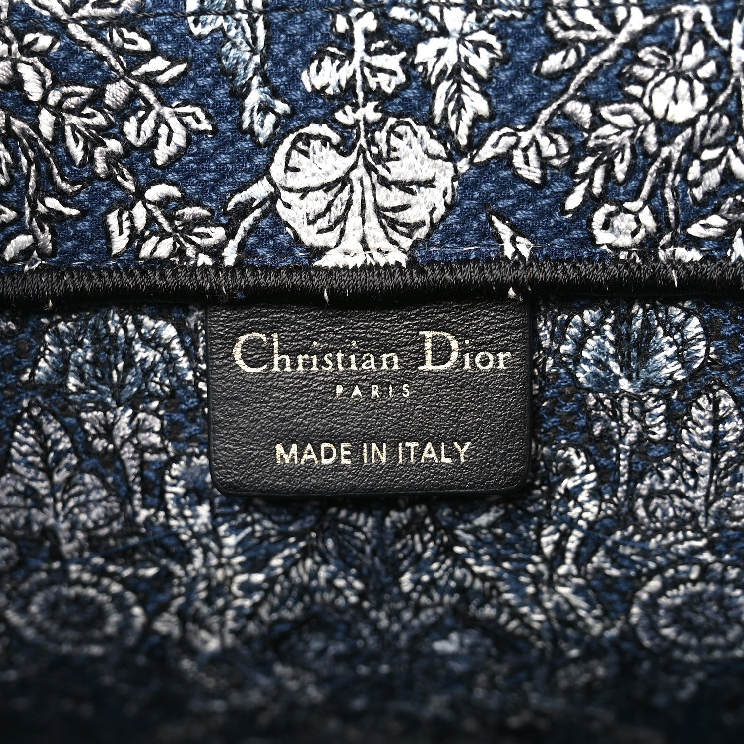 Christian Dior Canvas Embroidered Medium Around The World Book Tote Blue