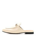 Gucci Glamour Calfskin Guccissima Womens Princetown Slippers 37.5 Mystic White