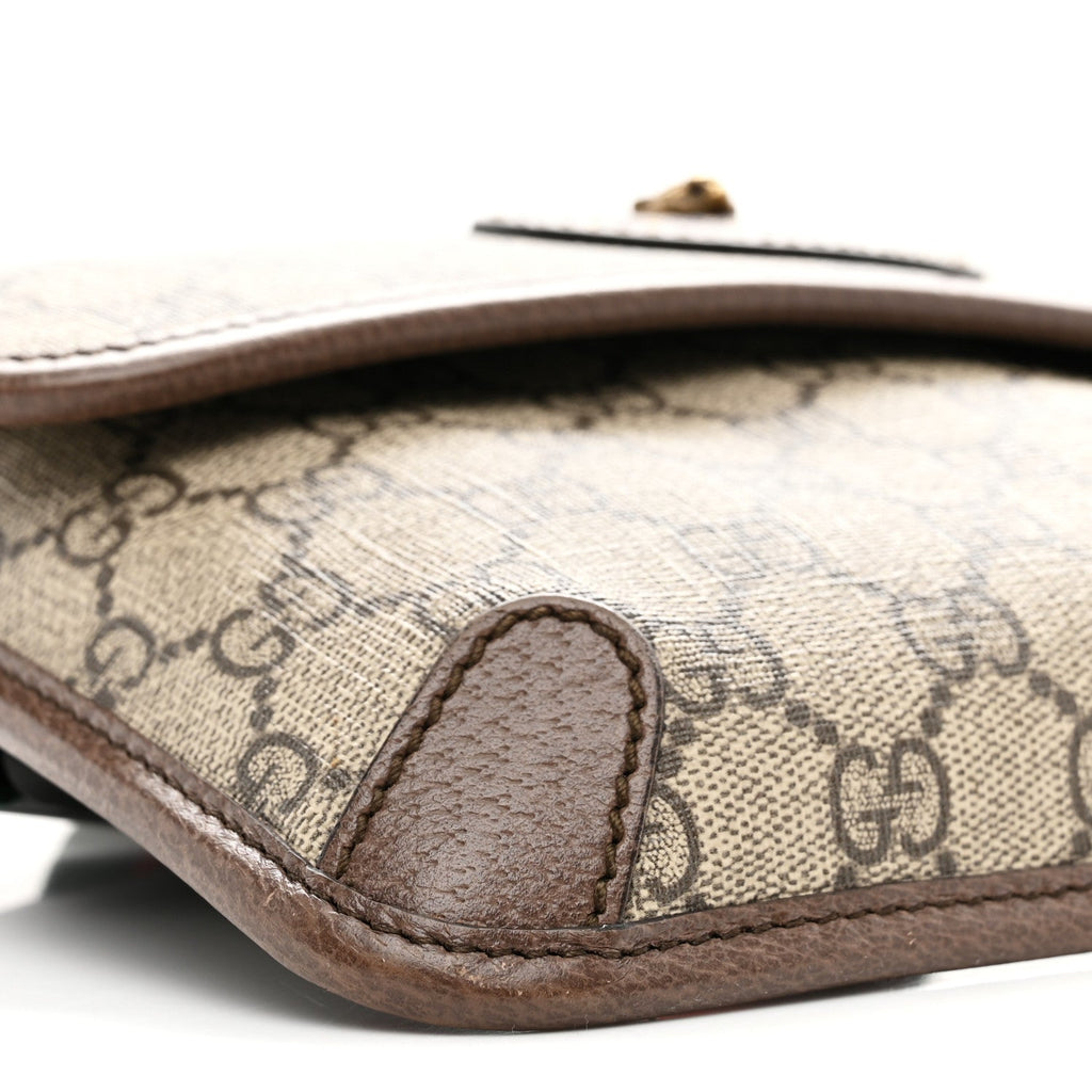 Gucci GG Supreme Monogram Neo Vintage Web Belt Bag Brown