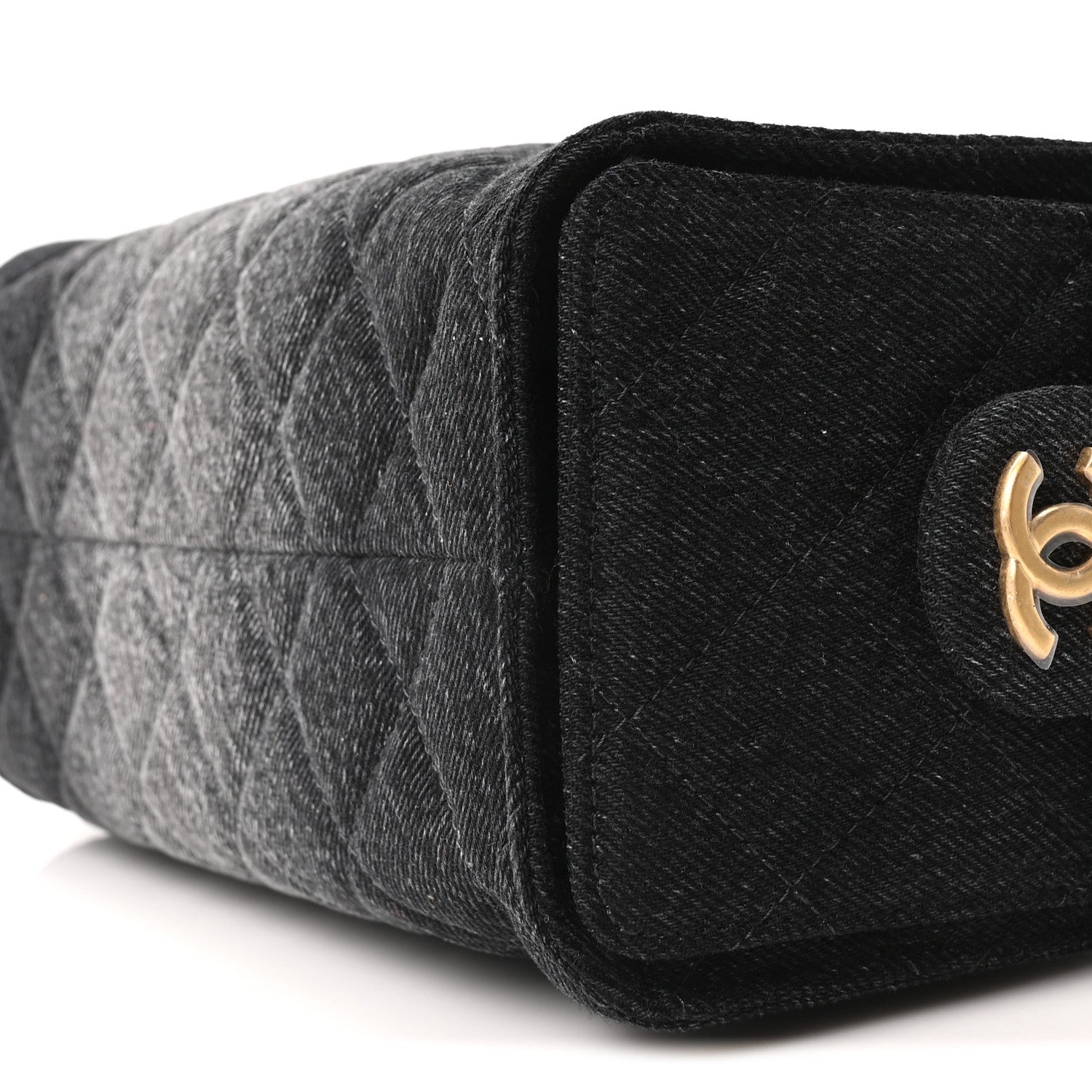 Chanel Washed Denim Quilted Mini Chanel 25 Handbag Black