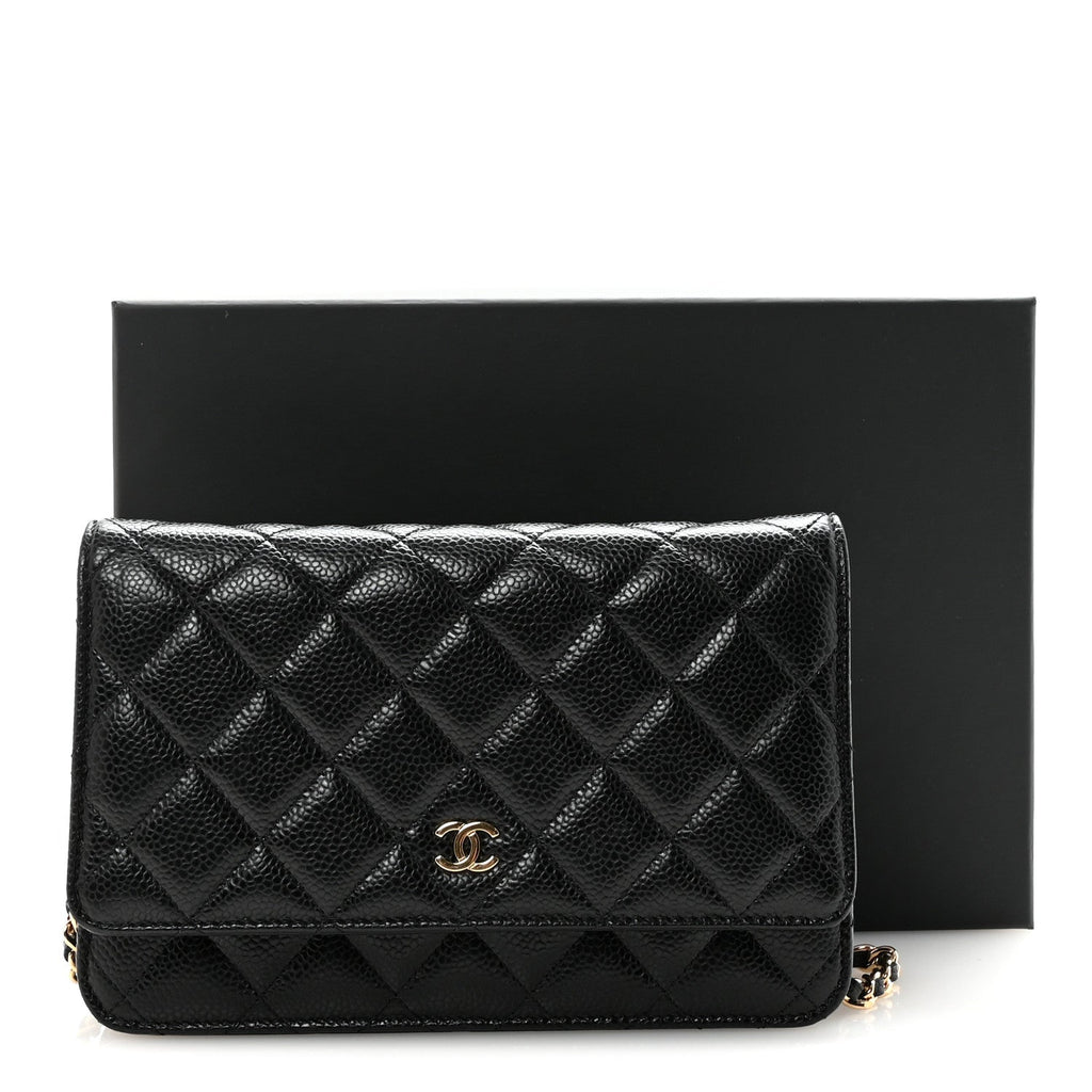 Chanel Caviar Quilted Wallet on Chain WOC Black