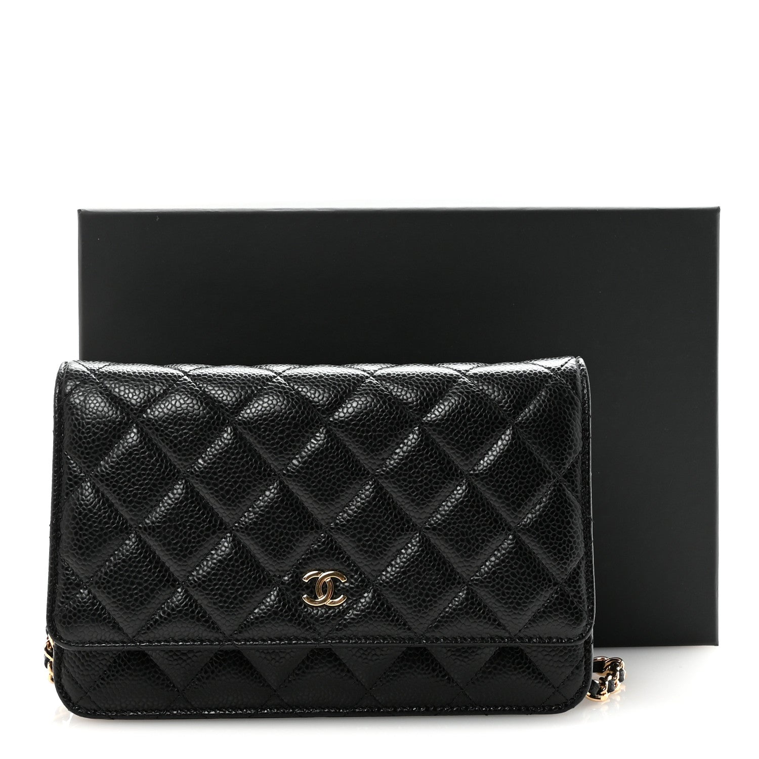 Chanel Caviar Quilted Wallet on Chain WOC Black