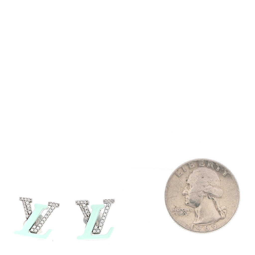 Louis Vuitton Crystal LV Iconic Sweety Earrings Blue