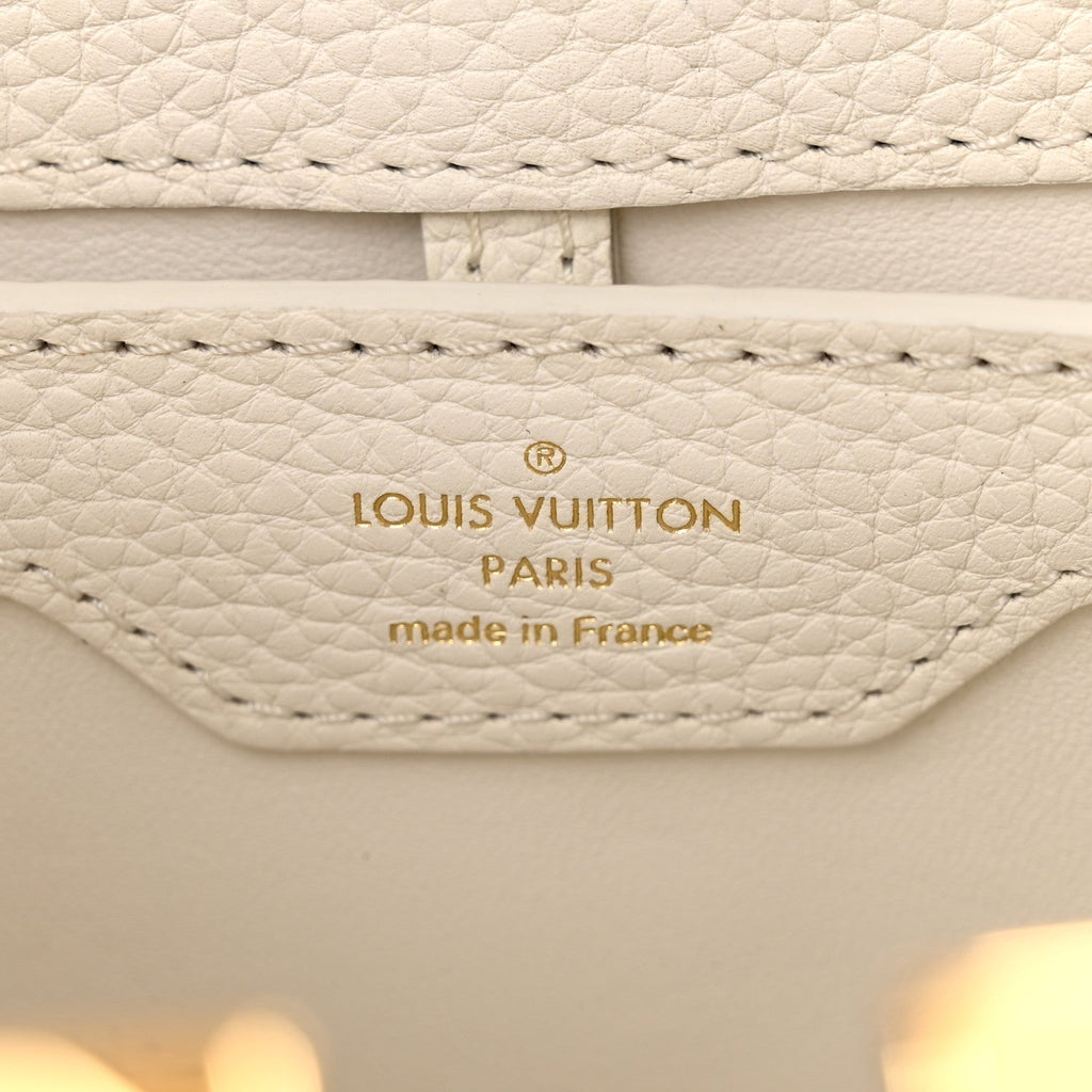 Louis Vuitton Taurillon Capucines BB Blanc Casse