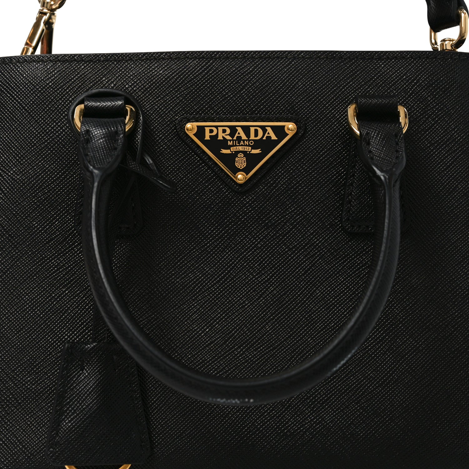 Prada Saffiano Lux Micro Galleria Shoulder Bag Black