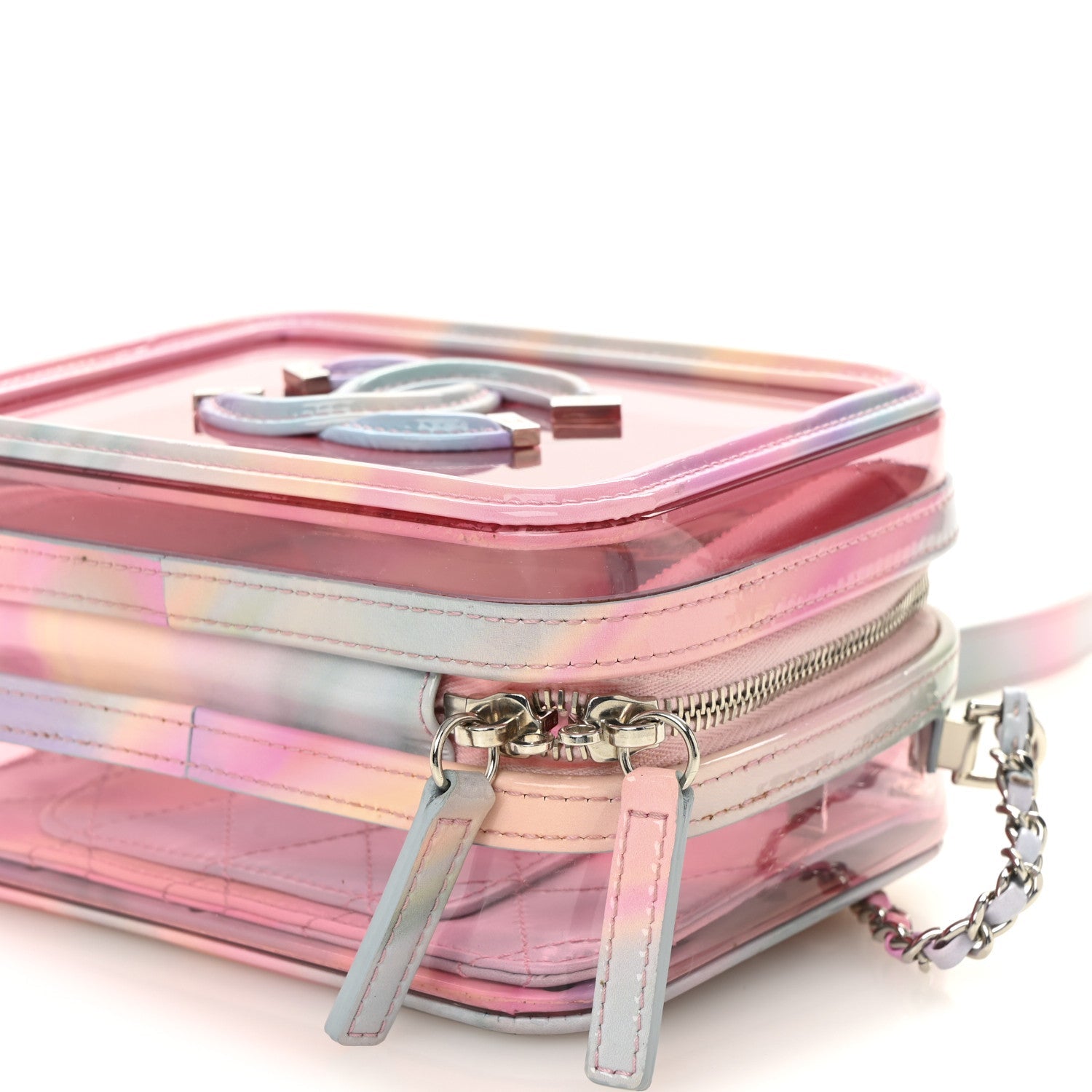 Chanel PVC Lambskin Filigree Small CC Filigree Vanity Case Pink Multicolor