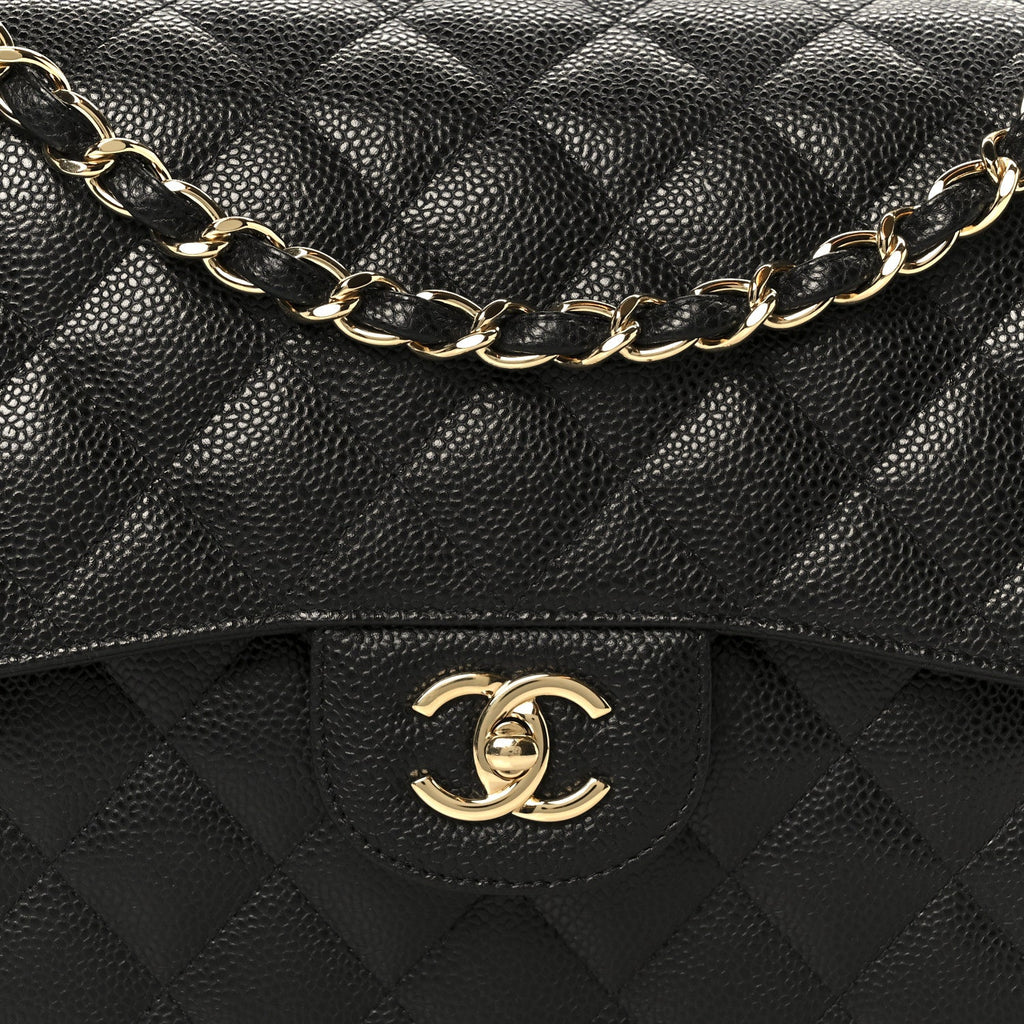 Chanel Caviar Quilted Jumbo Double Flap Black