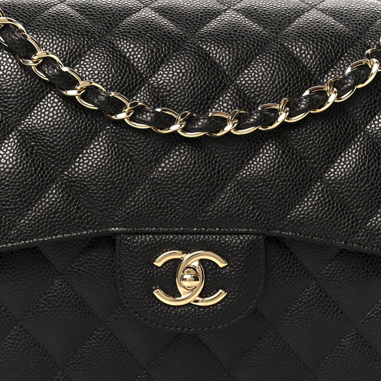 Chanel Caviar Quilted Jumbo Double Flap Black