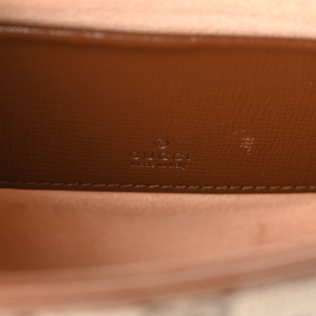 Gucci GG Supreme Monogram Azalea Calfskin Web Mini Jackie 1961 Hobo Beige Ebony Brown Sugar