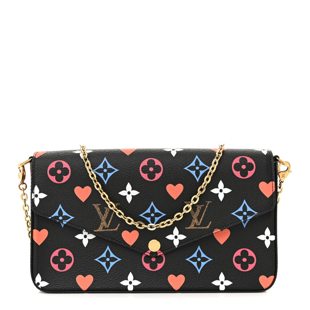 Louis Vuitton Game On Felicie Chain Wallet Black