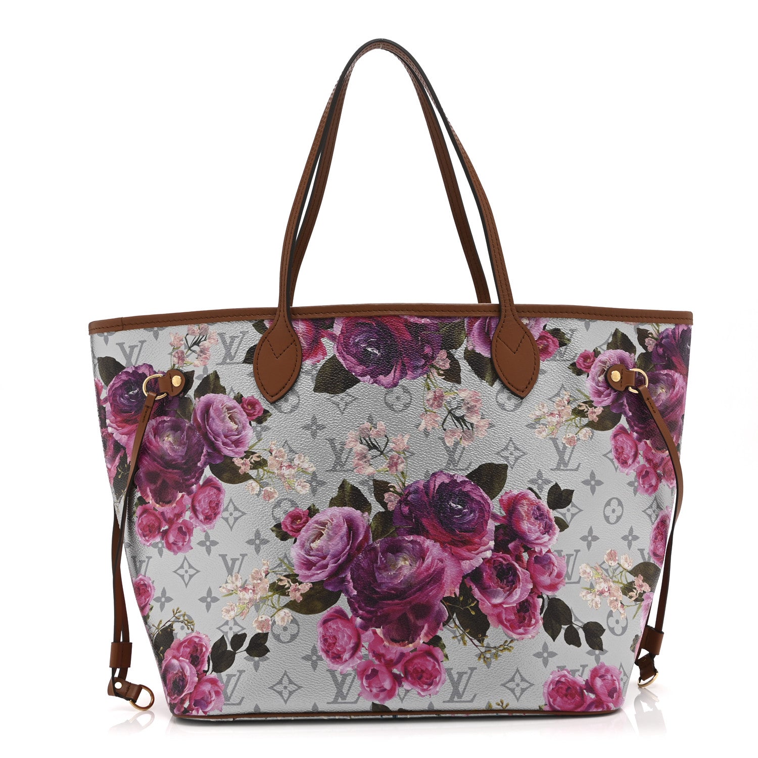 Louis Vuitton Metallic Monogram LV Garden Neverfull MM  Silver