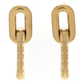 Louis Vuitton Metal LV Edge Double Hoop Earrings Gold